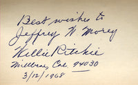 RITCHIE, WILLIE SIGNED INDEX CARD