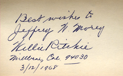 RITCHIE, WILLIE SIGNED INDEX CARD