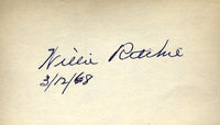 RITCHIE, WILLIE SIGNED INDEX CARD