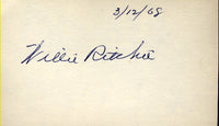 RITCHIE, WILLIE SIGNED INDEX CARD