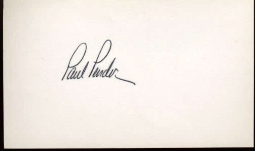 PENDER, PAUL INK SIGNED INDEX CARD