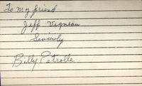 PETROLLE, BILLY SIGNED INDEX CARD