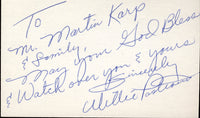 PASTRANO, WILLIE VINTAGE SIGNED INDEX CARD