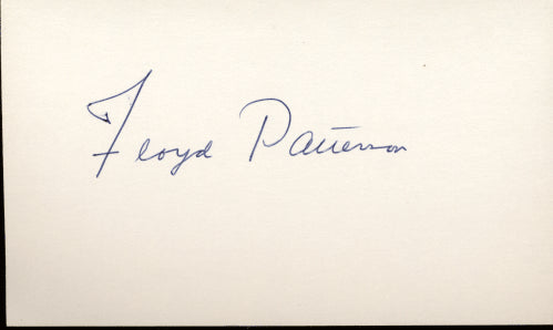 PATTERSON, FLOYD VINTAGE SIGNED INDEX CARD