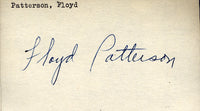 PATTERSON, FLOYD VINTAGE SIGNED INDEX CARD