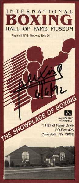 ARGUELLO, ALEXIS SIGNED HALL OF FAME PAMPHLET