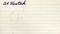 HOSTAK, AL SIGNED INDEX CARD