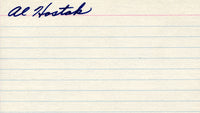 HOSTAK, AL SIGNED INDEX CARD