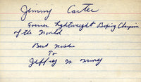 CARTER, JIMMY SIGNED INDEX CARD