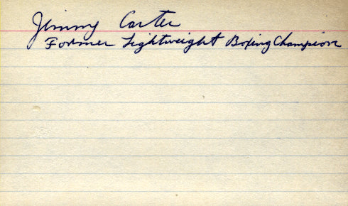 CARTER, JIMMY SIGNED INDEX CARD