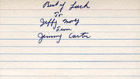 CARTER, JIMMY SIGNED INDEX CARD