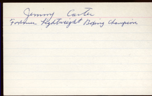 CARTER, JIMMY SIGNED INDEX CARD