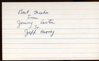 CARTER, JIMMY SIGNED INDEX CARD