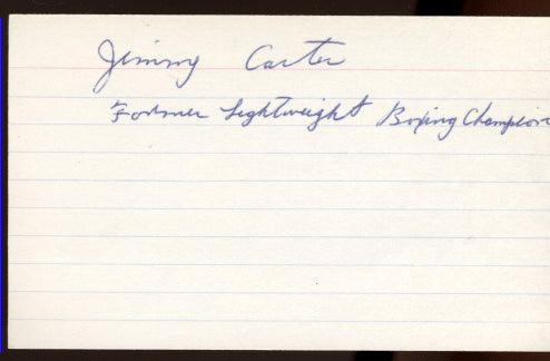 CARTER, JIMMY SIGNED INDEX CARD