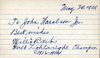 RITCHIE, WILLIE SIGNED INDEX CARD