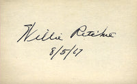 RITCHIE, WILLIE SIGNED INDEX CARD