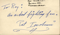 IACOBUCCI, PAT SIGNED INDEX CARD