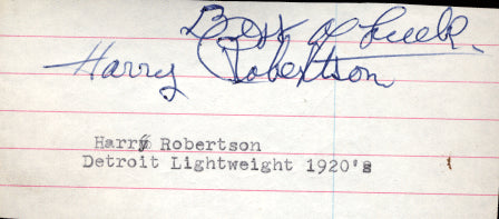 ROBERTSON, HARRY INK SIGNATURE