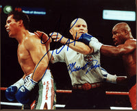 CHAVEZ, JULIO CESAR & MELDRICK TAYLOR SIGNED ACTION PHOTO (SIGNED BY BOTH)