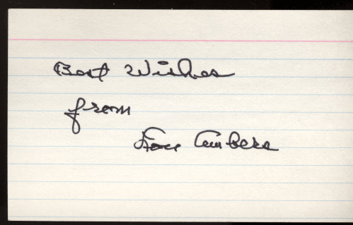 AMBERS, LOU SIGNED INDEX CARD