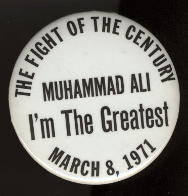 ALI, MUHAMMAD-JOE FRAZIER I SOUVENIR PIN (1971-ALI VERSION)