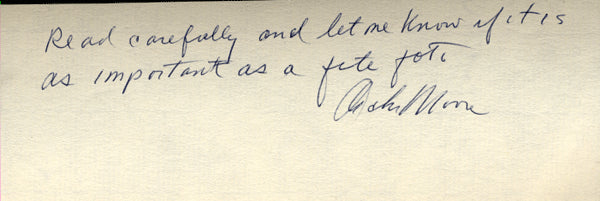 MOORE, ARCHIE VINTAGE INK SIGNATURE (1960)