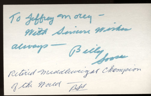 SOOSE, BILLY SIGNED INDEX CARD