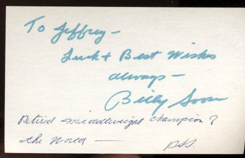 SOOSE, BILLY SIGNED INDEX CARD