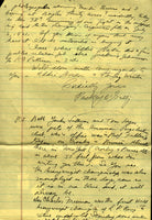 O'GATTY, PACKEY HAND WRITTEN LETTER