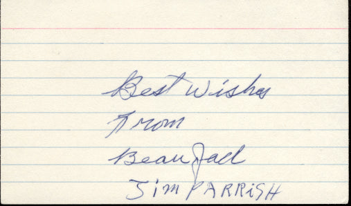 JACK, BEAU SIGNED INDEX CARD