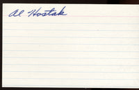 HOSTAK, AL SIGNED INDEX CARD