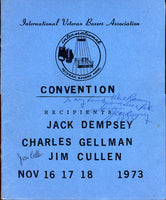 DEMPSEY, JACK SIGNED VETERAN BOXERS ASSOCIATION PROGRAM (1973)