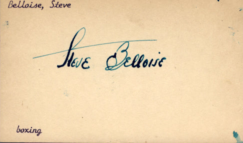 BELLOISE, STEVE SIGNED INDEX CARD