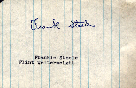 STEELE, FRANKIE SIGNED INDEX CARD