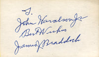 BRADDOCK, JAMES J. SIGNED INDEX CARD (PSA/DNA)