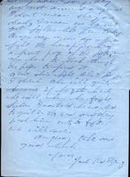 BERG, JACKIE "KID" HAND WRITTEN & SIGNED LETTER