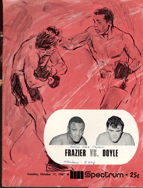 FRAZIER, JOE-TONY DOYLE OFFICIAL PROGRAM (1967)