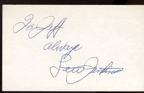 JENKINS, LEW SIGNED INDEX CARD