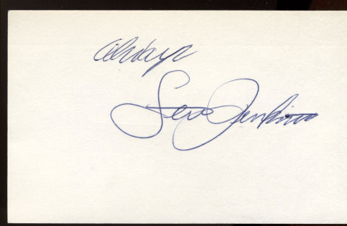 JENKINS, LEW SIGNED INDEX CARD
