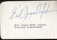 JOHNSON, EARL "SUGAR CANE" INK SIGNATURE