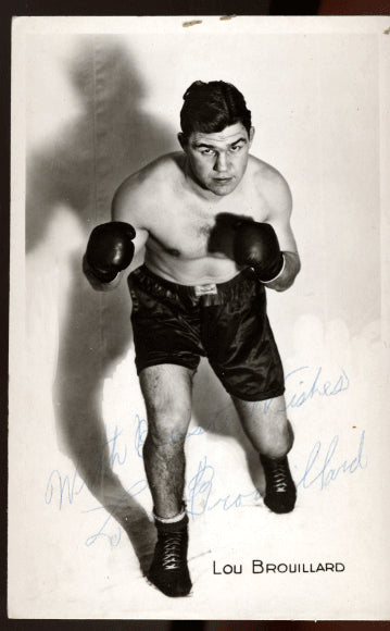 BROUILLARD, LOU SIGNED PHOTO POSTCARD