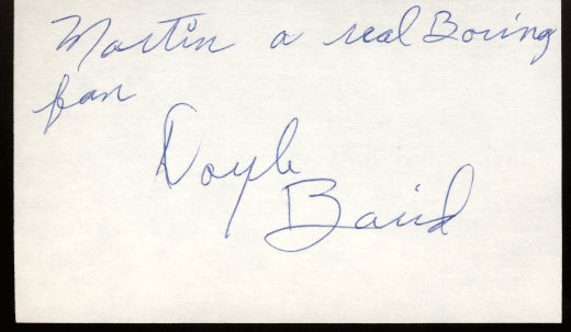 Baird,Doyle Signed Index Card