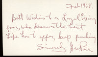 Pace,George Signed Index Card