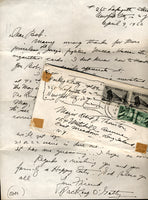 O'GATTY, PACKEY HAND WRITTEN LETTER