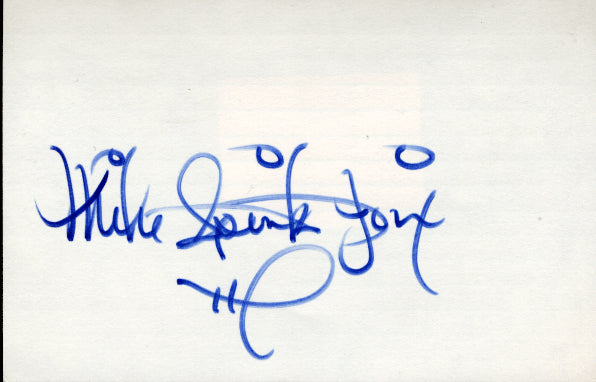 SPINKS, MICHAEL SIGNED INDEX CARD