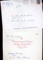 PATTERSON, FLOYD SIGNED CHRISTMAS CARD (TO BOXING JUDGE EVA SHAIN)