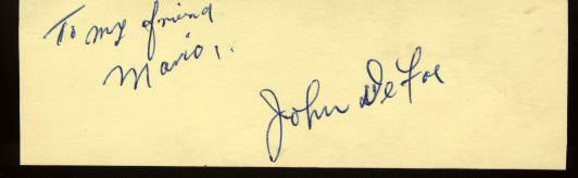 DEFOE, JOHN INK SIGNATURE