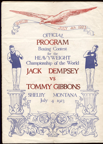 DEMPSEY, JACK-TOMMY GIBBONS OFFICIAL PROGRAM (1923)