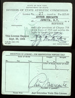 MERCANTE, ARTHUR SIGNED BOXING REFEREE LICENSE (1964-65)