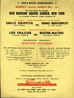 FRAZIER, JOE ADVERTISING FLYER (MATHIS FIGHT-1968)